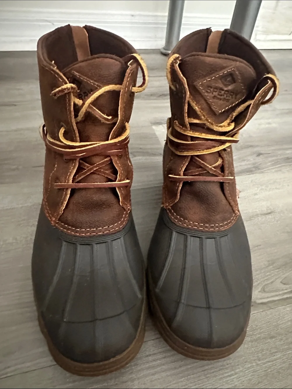 Sperry Brown and Black Waterproof Duck Boots